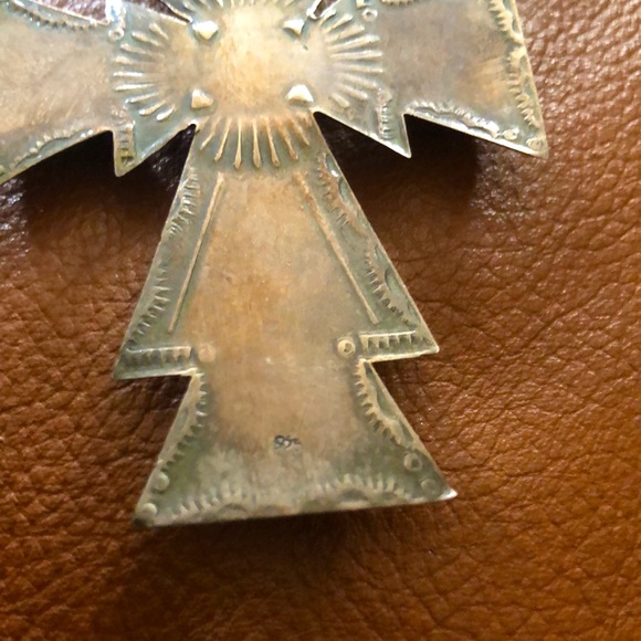 Sterling silver cross with gemstones - Picture 3 of 4